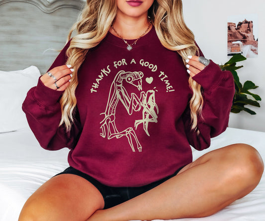 Thanks for a Good Time Sweatshirt,Praying Mantis Sweatshirt,Silly Saying Hoodie,Funny Weird Sweatshirt, Insect Sweatshirt, Dark Humor Hoodie
