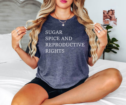Sugar Spice and Reproductive Rights Tshirt, Human Rights Shirt, Feminist Shirt, Womens Rights Gift, Liberal Feminist Shirt, Gift for Women