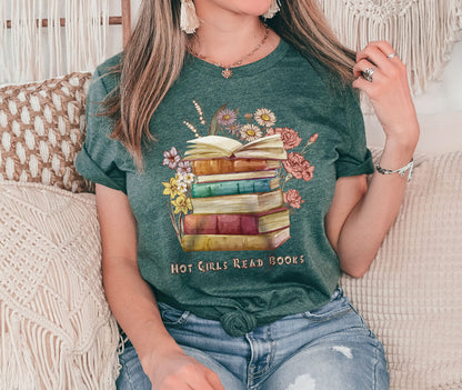 Hot Girls Read Books Tshirt, Bookish Shirt, Book Lover Gift, Book Hoodie, Reading Shirt, Girlfriend Gift, Love Reading, Book Lover Shirt
