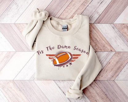 Tis the Damn Season Sweatshirt, Game Day Sweatshirt, Football Season Crewneck, American Football Hoodie, College Football Team, Gift for Him