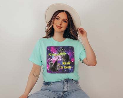 My Pain Is Chronic but My Ass Is Iconic Tshirt - Iconic Opossums Lover T-shirt - Chronic Pain, Memorable Ass