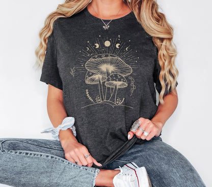 Mushroom Tshirt, Spiritual Shirt,Shirt,Moon Shirt,Gift for Her,Gift for Him, Spiritual Moon Phase, Moon Phases Shirt, Mushroom Shirt