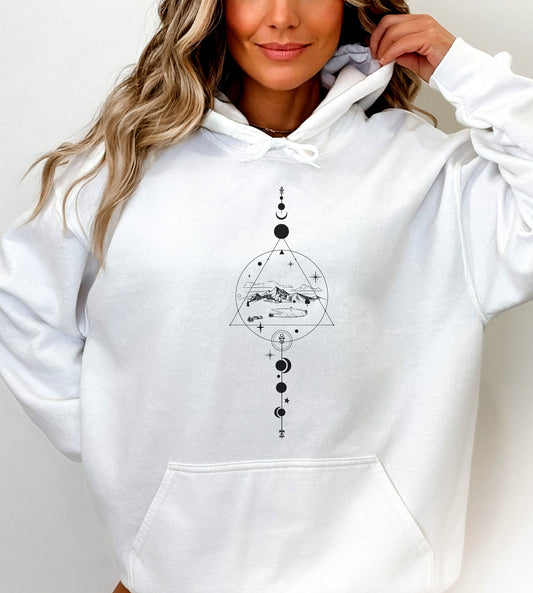 Mystic Sweatsshirt, Astronomy Sweats, Astrology Lover Hoodie, Celestial Sweatshirt,Moon Phase Sweatshirt, Boho Hoodie,Mystic Moon Sweatshirt