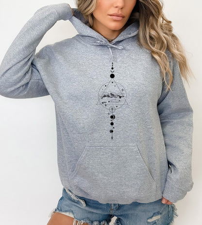 Mystic Sweatsshirt, Astronomy Sweats, Astrology Lover Hoodie, Celestial Sweatshirt,Moon Phase Sweatshirt, Boho Hoodie,Mystic Moon Sweatshirt