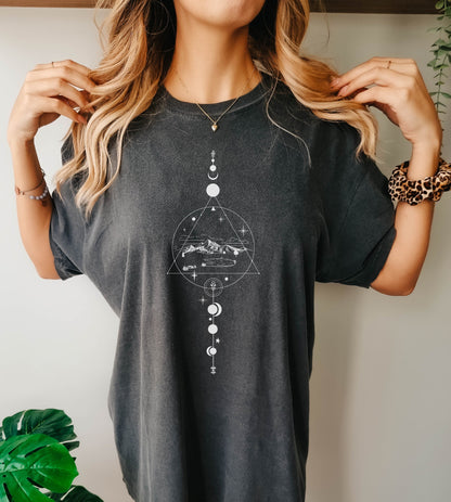 Mystic Tshirt, Astronomy Tee, Astology Lover TShirt, Celestial Tshirt, Moon Phase Shirt, Cute Boho Tee, Witchy Shirt, Mystic Moon Shirt