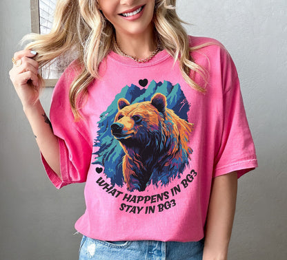 What Happens in BG3, Stay İn BG3, Bear Shirt, Mama Bear Shirt, Bear Gift, Funny Men Shirt, Funny Shirt, Gift For Men, Gift For Her