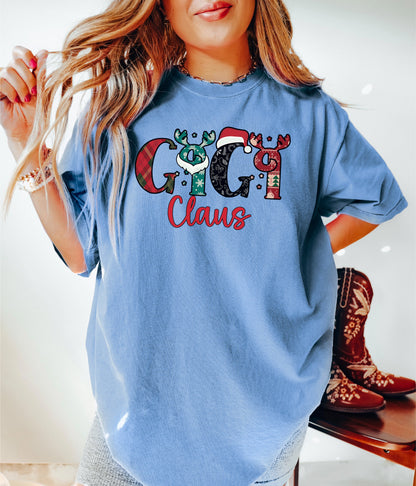 Custom Gigi Claus Tshirt,Custom Grandma Shirt,Christmas Shirt,Custom Gift, Gigi Shirt, Grandkids Gift, Grandma Gifts, Gigi Gift,Custom Shirt