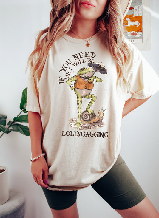 If You Need Me I Will Be Lallygagging Tshirt, Frog Shirt, Frog Lover Gift,Frog Tshirt, Japanese Frog Shirt, Frog Lover Tee, Art Shirt