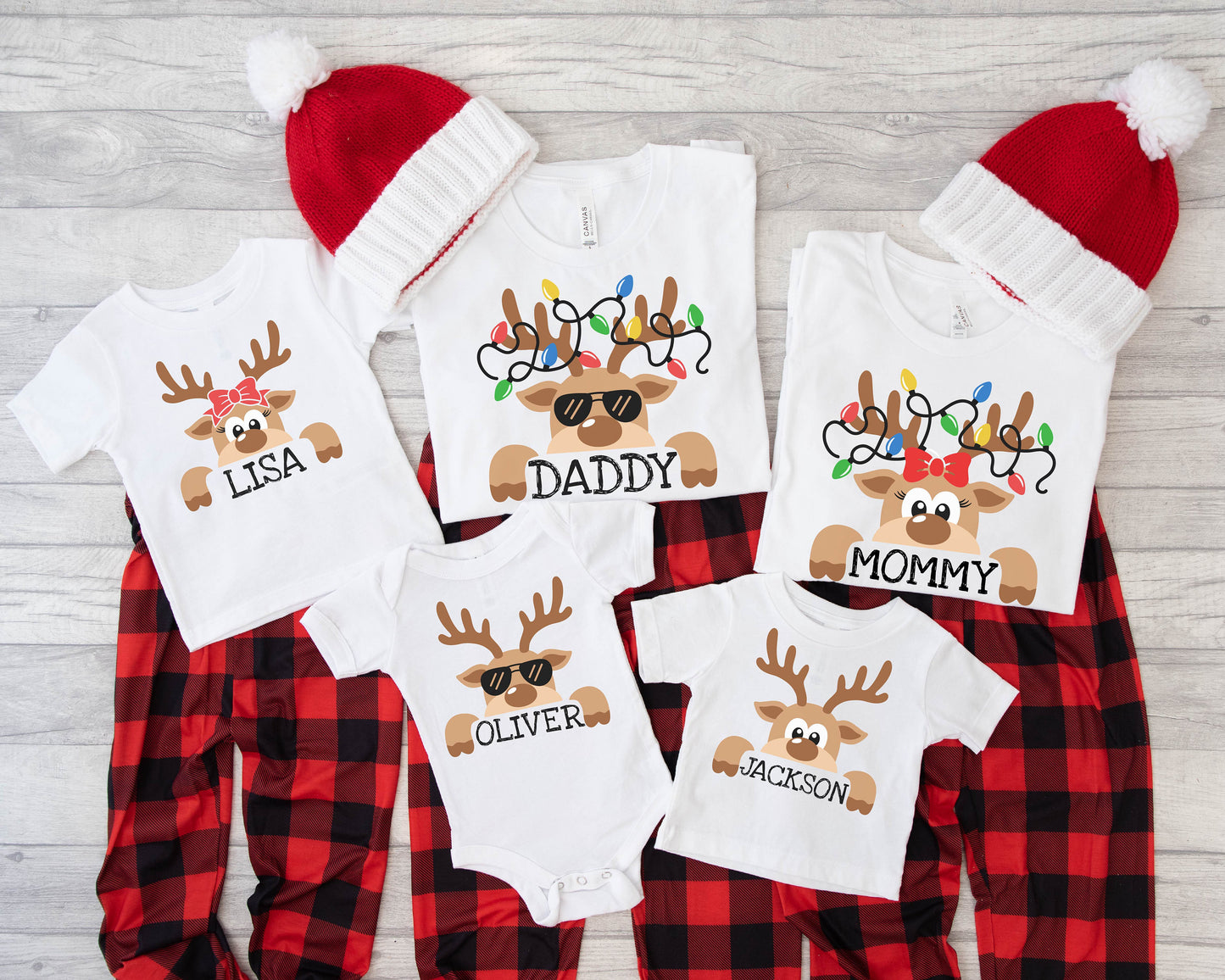 Custom Christmas Reindeer Tshirt, Custom Shirt,  Christmas Shirt, Christmas Family Shirt, Personalized Gifts, Christmas Gifts, Gift for Her