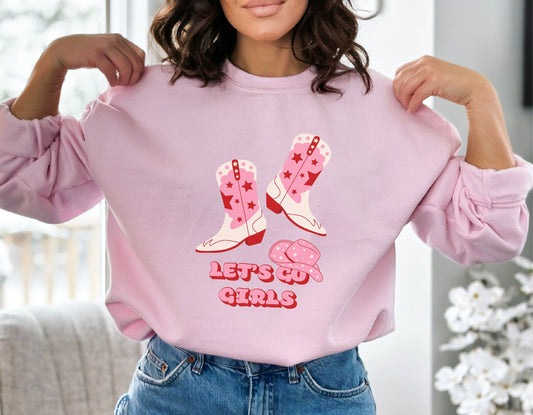 Let's Go Girls Sweatshirt,Country Music Hoodie, Cowgirl Sweatshirt, Gift for Women,Western Sweatshirt,Bachelorette Hoodie,Country Sweatshirt
