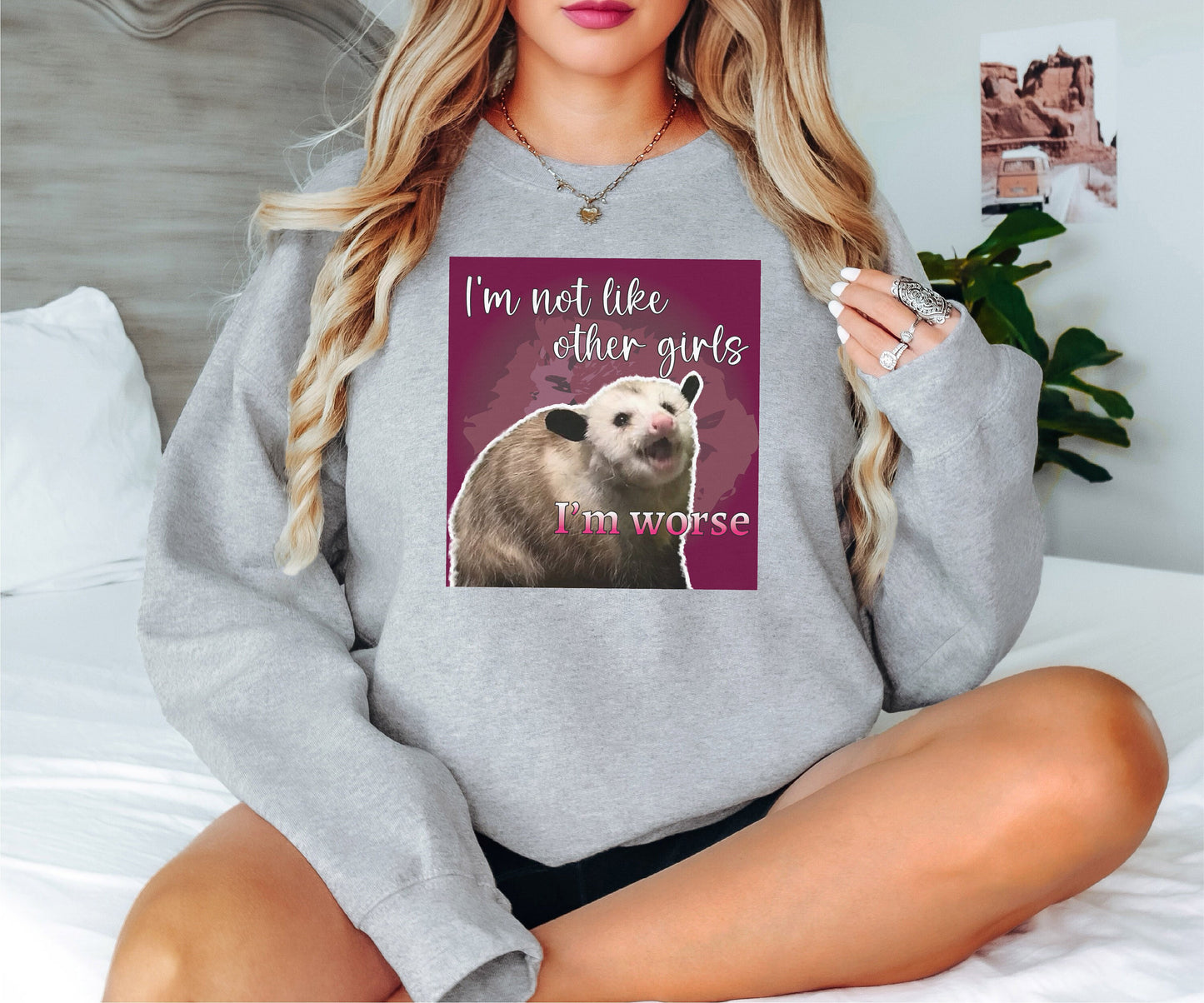 I'm Not Like Other Girls, I'm Worse Sweatshirt, Raccoon Sweatshirt, Weird Hoodie, Meme Sweatshirt, Trash Panda Sweatshirt, Funny Sweatshirt