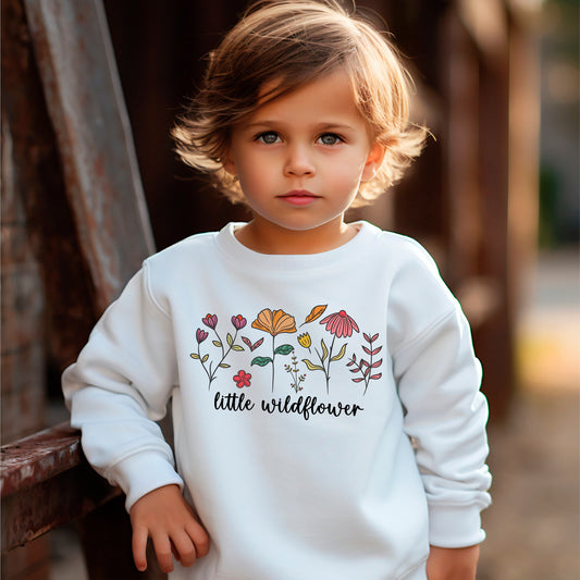 Little Wildflowers Sweatshirt, Flower Girl Gift, Flower Sweatshirt, Kids Sweatshirt, Boho Sweatshirt, Toddler Sweatshirt, Wildflowers Hoodie