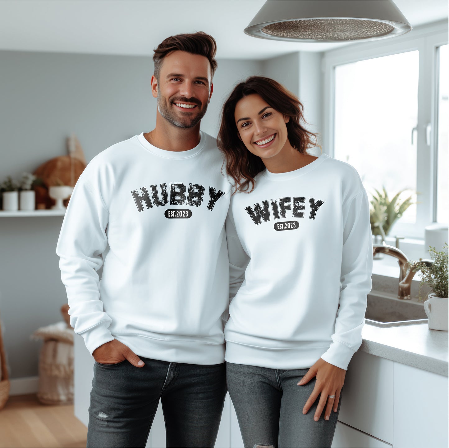 Wifey and Hubby Sweatshirt, Couple Sweatshirt, Engagement Hoodie,Wifey Sweatshirt,Hubby Sweatshirt, Couples Matching Hoodie,Honeymoon Hoodie