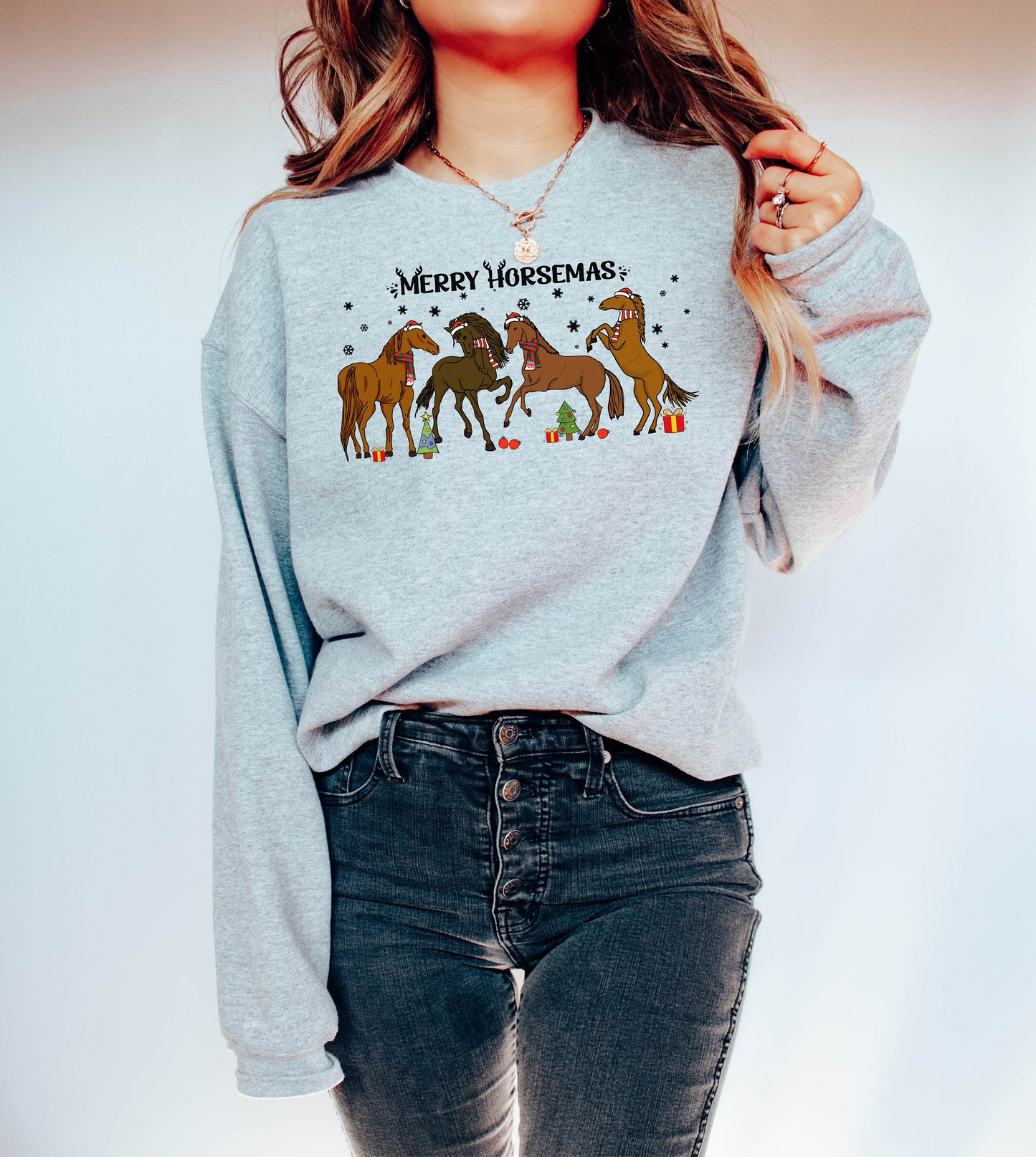 Merry Horsemas Sweatshirt, Christmas Sweatshirt, Horse Sweatshirt, Christmas Gifts, Western Sweatshirt, Funny Christmas Hoodie, Giftf or Her
