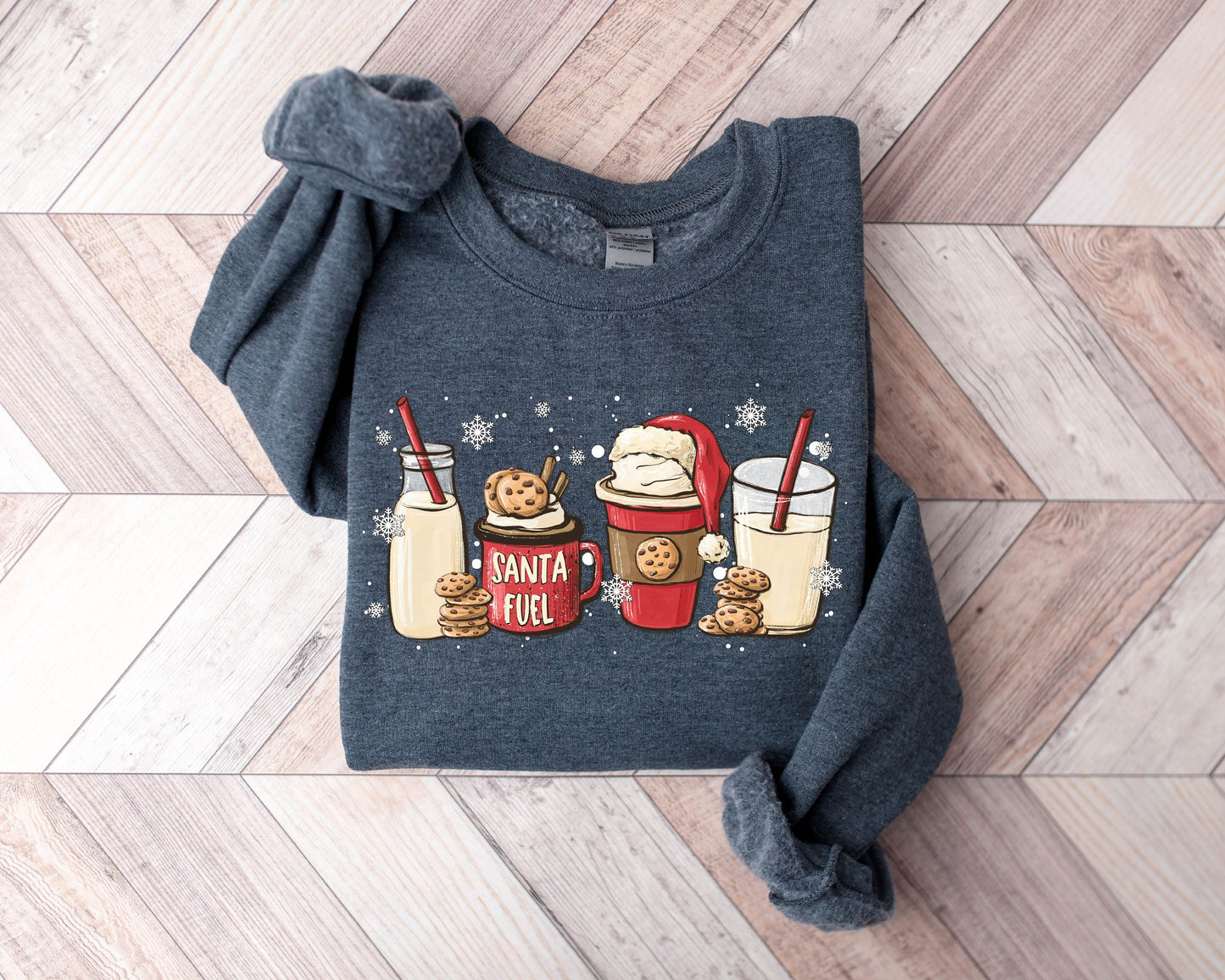 Santa Fuel Sweatshirt,Christmas Latte Hoodie,Funny Christmas Gift,Cookies Sweatshirt, Christmas Sweatshirt, Christmas Gift, Santa Sweatshirt