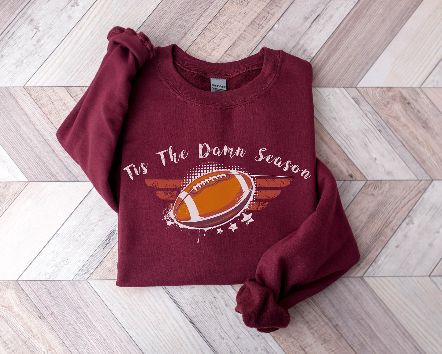Tis the Damn Season Sweatshirt, Game Day Sweatshirt, Football Season Crewneck, American Football Hoodie, College Football Team, Gift for Him