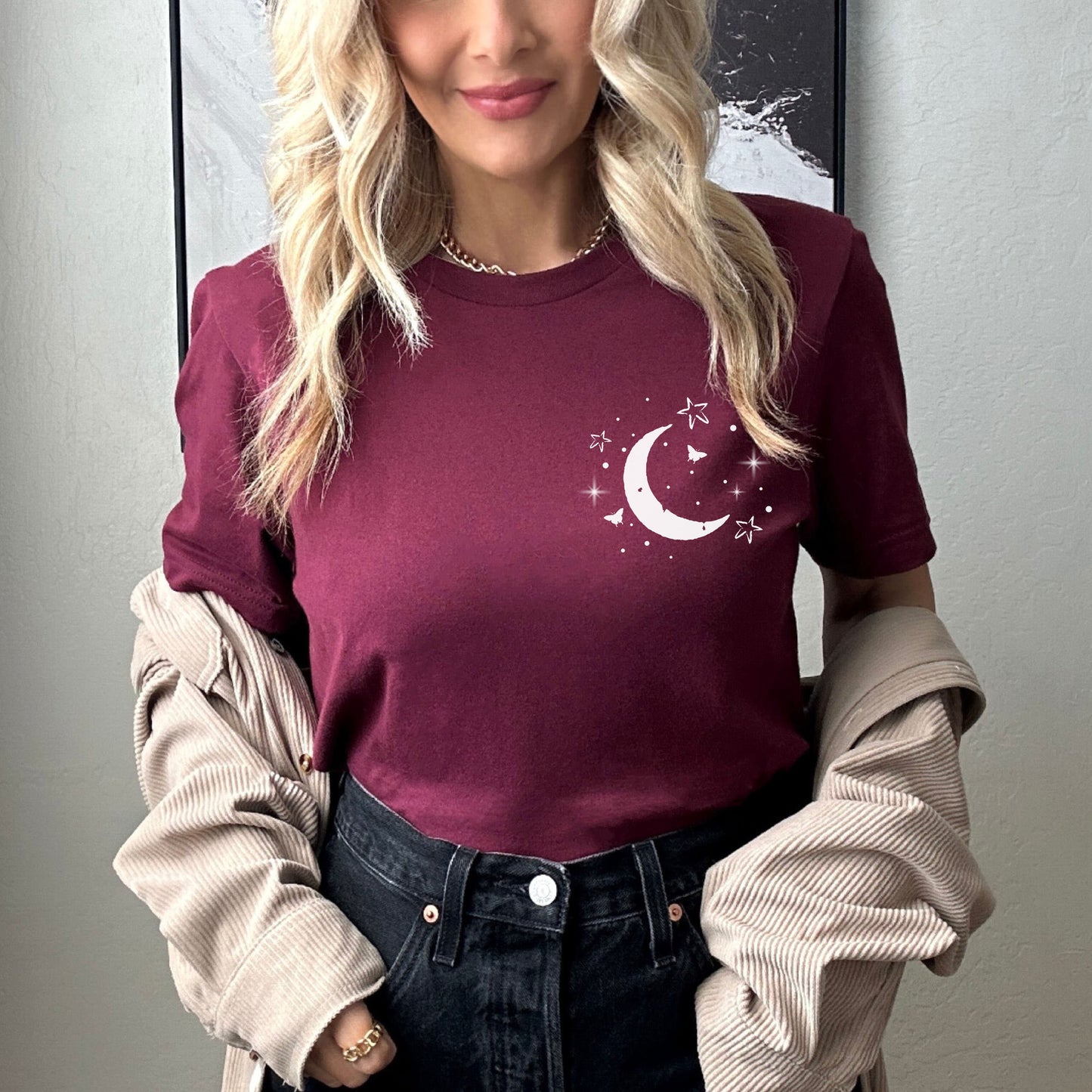 Celestial Tshirt, Moon Shirt, Mystical Shirt, Space Shirt,Astrological Gift,Moon Phase Shirt,Astrology Shirt,  Astronomy Shirt, Boho Shirt,