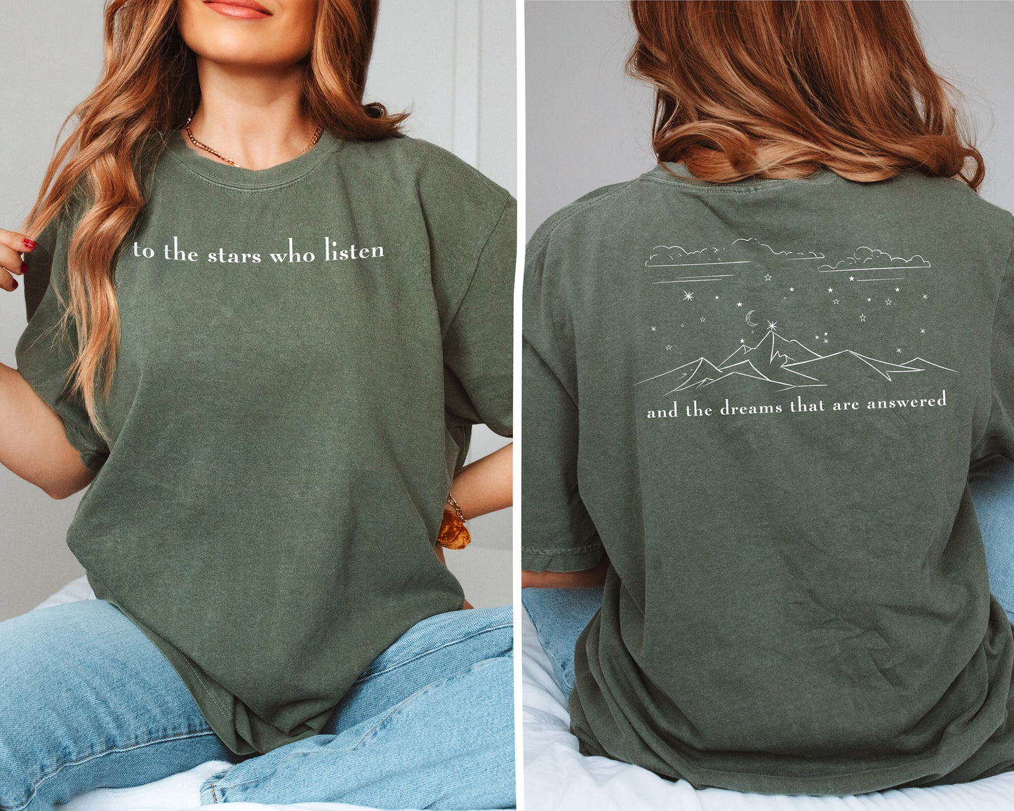 To the Stars Who Listen and the Dreams that are Answered Tshirt, Acotar Shirt, Dream Shirt, Night Court Shirt, SJM Merch Shirt, Gift for Her