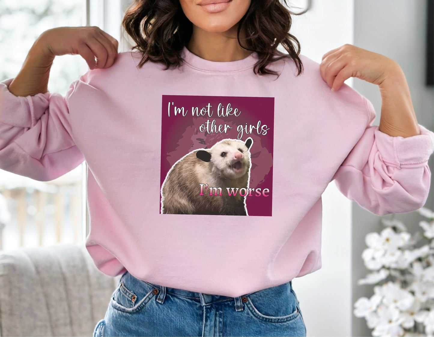 I'm Not Like Other Girls, I'm Worse Sweatshirt, Raccoon Sweatshirt, Weird Hoodie, Meme Sweatshirt, Trash Panda Sweatshirt, Funny Sweatshirt