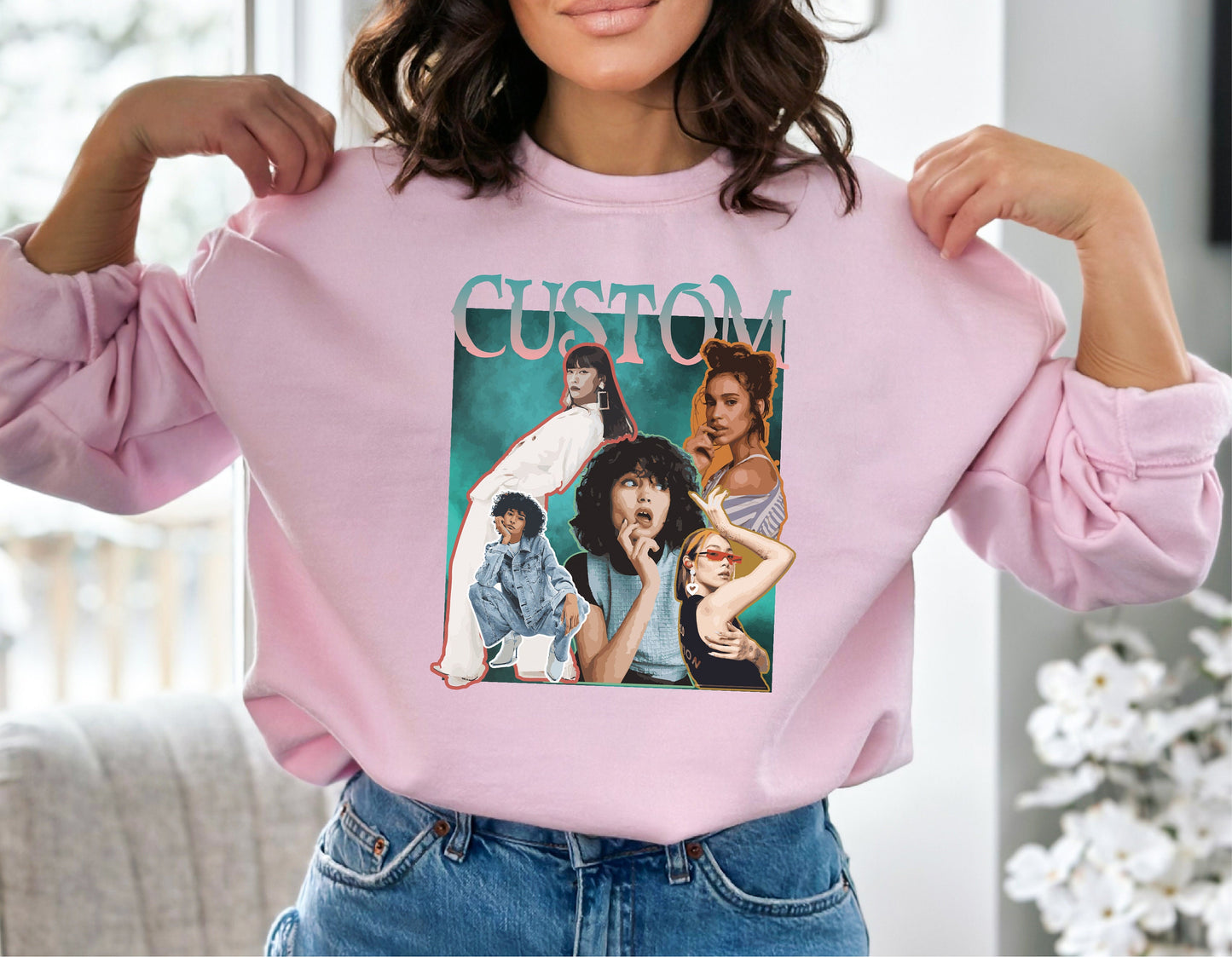 Custom Bootleg Sweatshirt,Custom Text Sweathirt,Custom Photo Hoodie,Custom Bootleg Hoodie, Personalized Gift,Bootleg Sweatshirt,Gift for Her