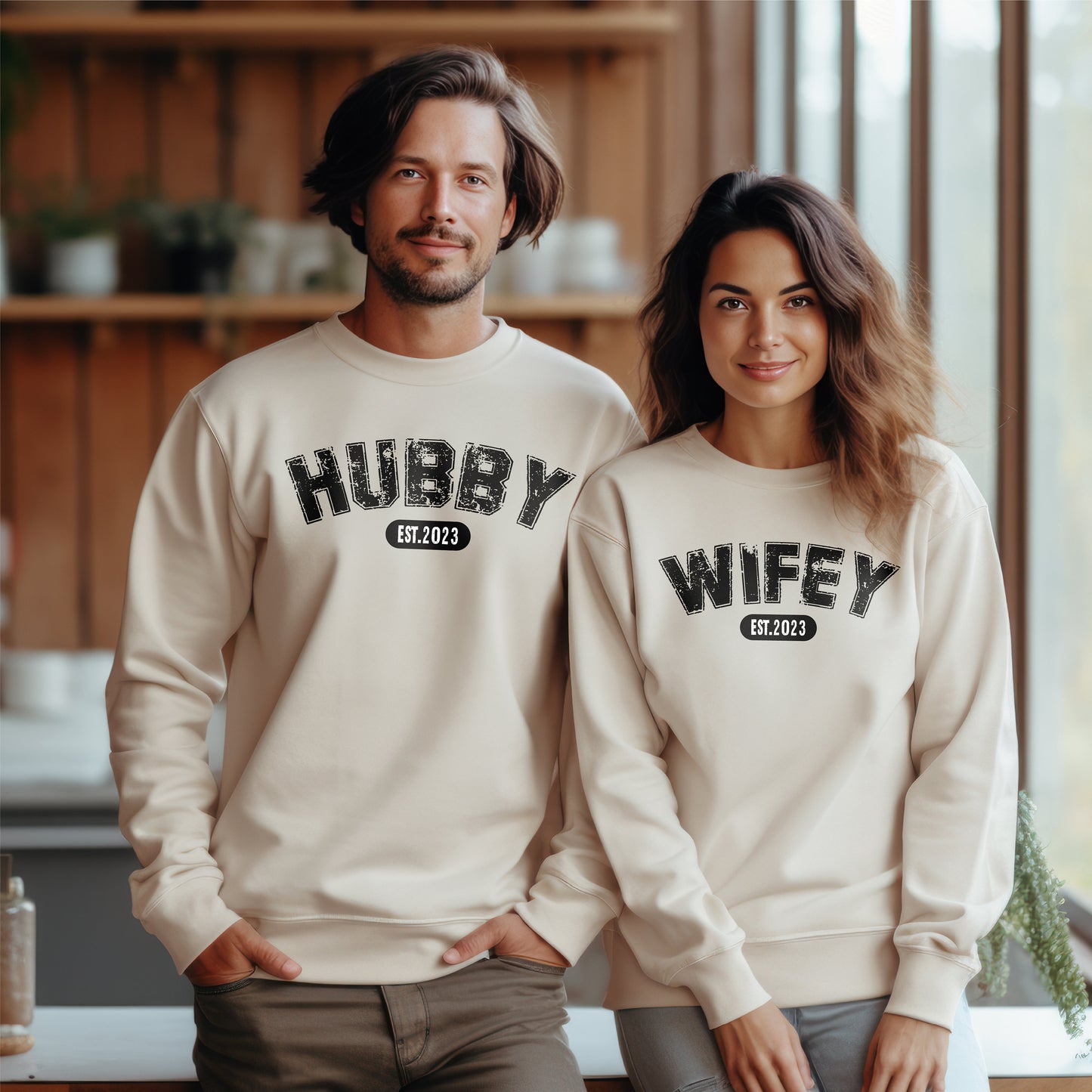 Wifey and Hubby Sweatshirt, Couple Sweatshirt, Engagement Hoodie,Wifey Sweatshirt,Hubby Sweatshirt, Couples Matching Hoodie,Honeymoon Hoodie