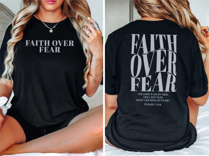 Faith Over Fear Tshirt ,Christian Shirt, Jesus Shirt, Christian Tshirt, Religion Shirt, Bible Verse Shirt, Jesus Lover Shirt, Christian Gift