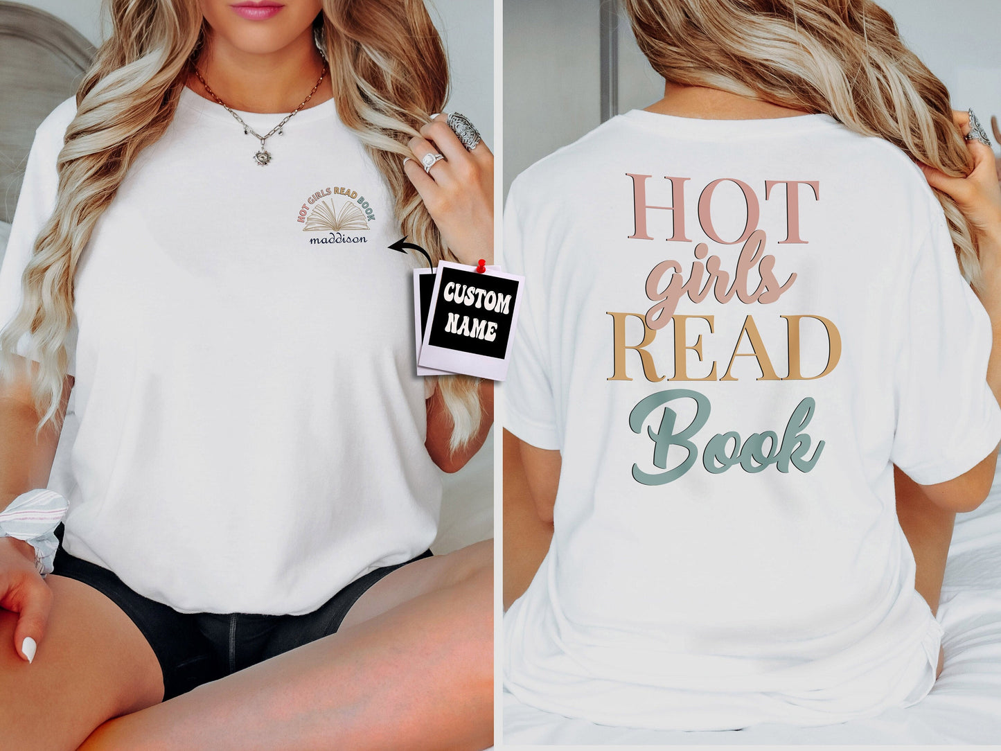 Hot Girls Read Book Tshirt, Reading Shirt, Custom Gift, Bookish Shirt, Book Lover Gift, Girlfriend Gift, Custom Shirt, Book Lover Shirt