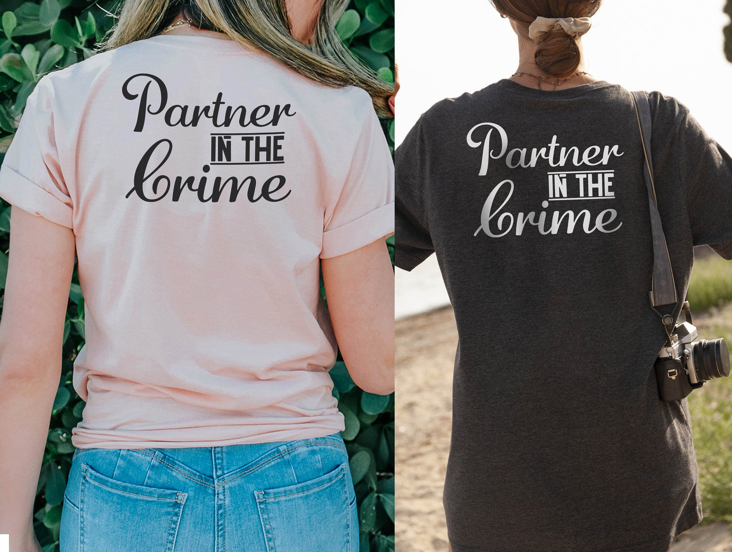 Partner In The Crime Tshirt, Couple Shirt, Bride Shirt, Bridal Party Shirt, Honeymoon Tee, Bridesmaid Gift,Bestfriend Shirt, Bestfriend Gift