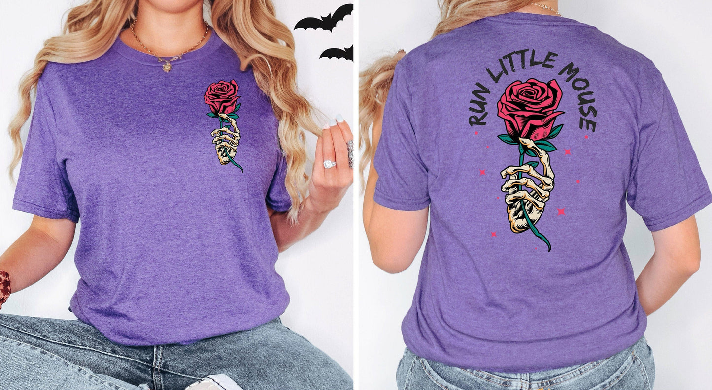 Run Little Mouse Tshirt, Dark Romance Shirt, Book Lover Shirt, Haunting Adeline Shirt, Smut Reader, Book Lover Gift, Rose Shirt,Gift for Her
