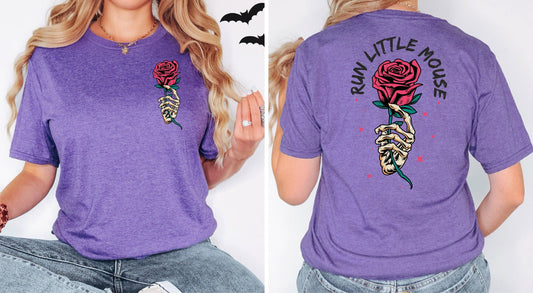 Run Little Mouse Tshirt, Dark Romance Shirt, Book Lover Shirt, Haunting Adeline Shirt, Smut Reader, Book Lover Gift, Rose Shirt,Gift for Her