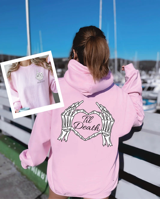 Til' Death Bride Sweatshirt, Engaged Gothic Sweatshirt, Engagement Gift, Halloween Wedding, Bridal Party Gifts, Bachelorette Party Hoodie