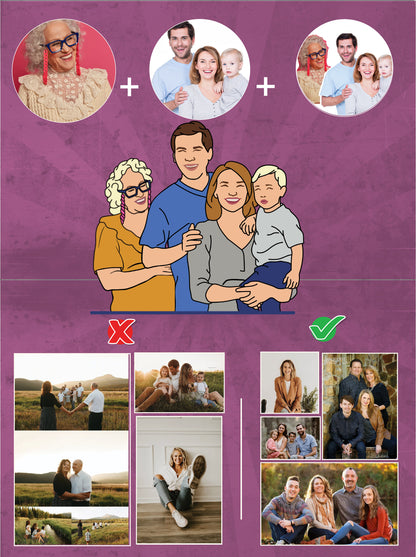 We Combine Pictures with Your Loved Ones, Portrait Sweatshirt, Custom Portrait Sweatshirt, From Photo Sweatshirt, Line art photo Sweatshirt