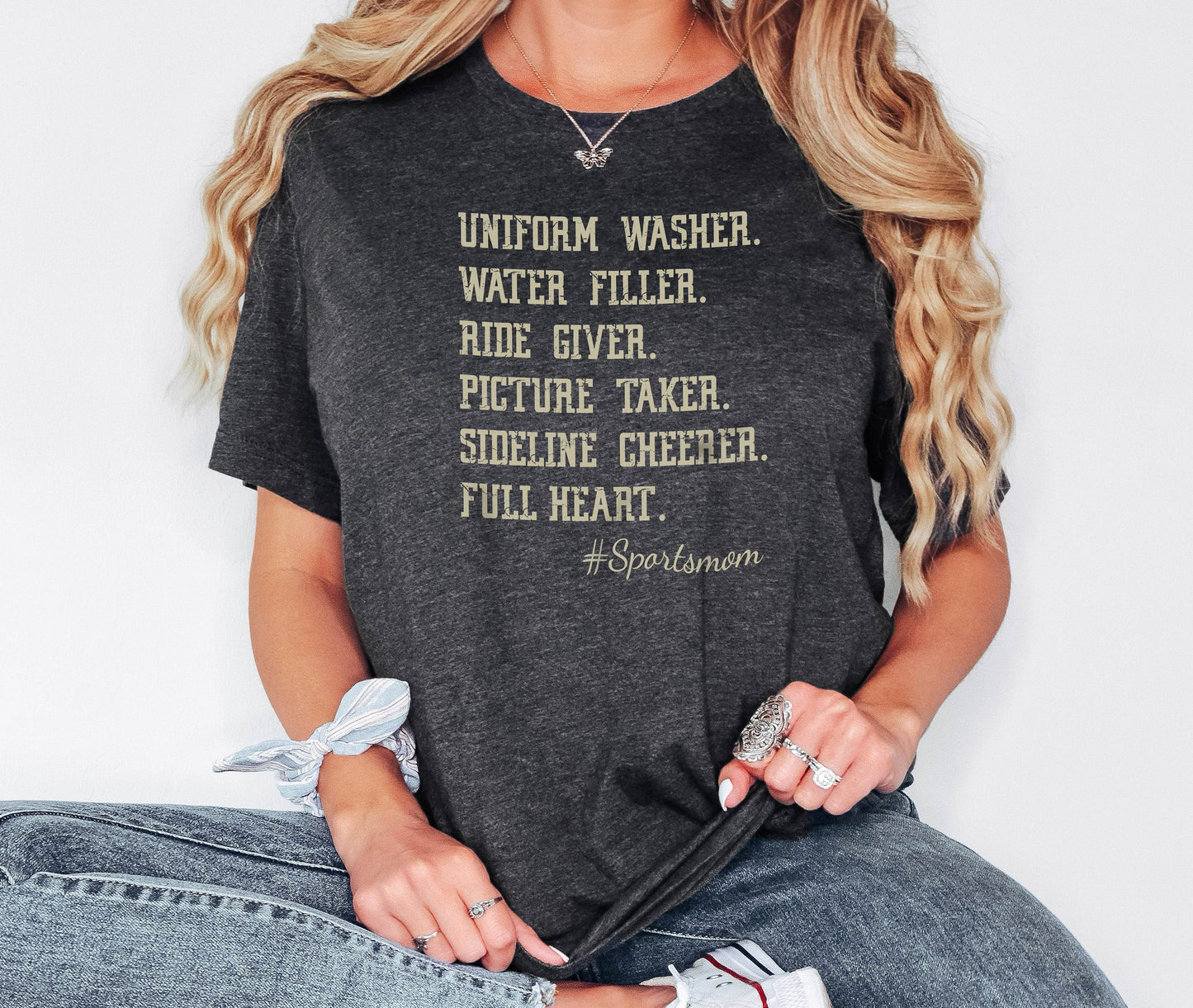 Sport Mom Tshirt, Uniform Washer, Water Filler, Ride Giver, Picture Taker, Sideline Cheerer, Full Heart, Mothers Day Gift, Sport Shirt