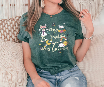 t's A Beautiful Day To Learn Shirt, Teacher Shirt, Back To School Shirt, 1st Day of School Shirt,Teachers Day Gift,Teacher Gift,Gift for Her