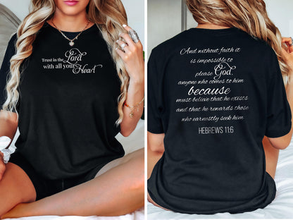 Bible Verse Shirt, Hebrews 11:6 Holy Bible T-Shirt, Birthday Gift, Christian Gift, Jesus Christ T-Shirt, Catholic Gift, Gift for Her