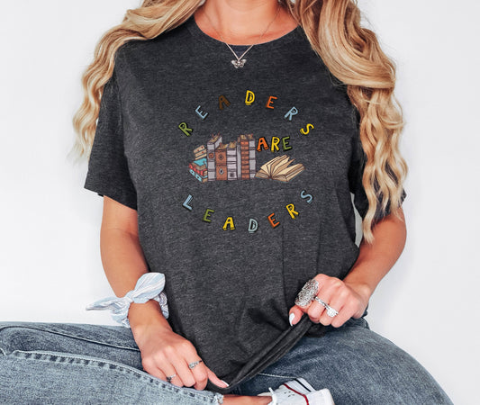 Readers are Leaders Shirt, Bookworm Gift, Book Club T-Shirts, Birthday Gift, Book Lover T-Shirts, Gift for Her, Christmas Teacher Gift