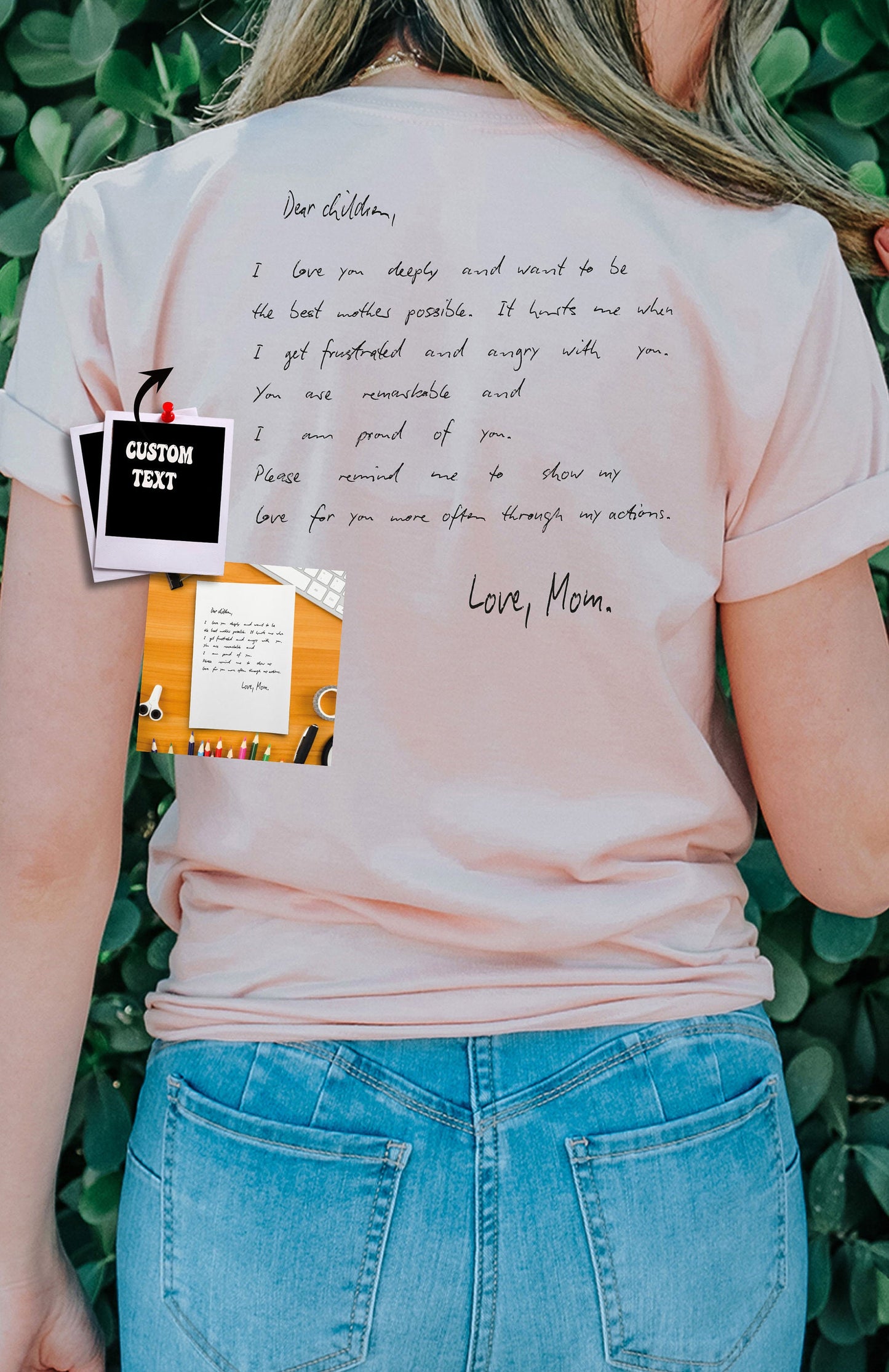 “Mother’s Script Tee” - Customized Love Note, Birthday Sentiment, Cherished Memories