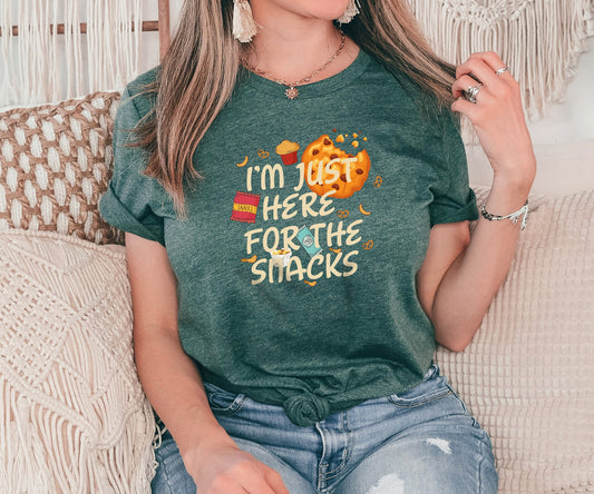 I'm Just Here for the Snacks Shirts, Match Day T-Shirts, Gift for Her, Birthday Gift, Food Lover Gift, Gift for Him, Kid Gift, Child Gift