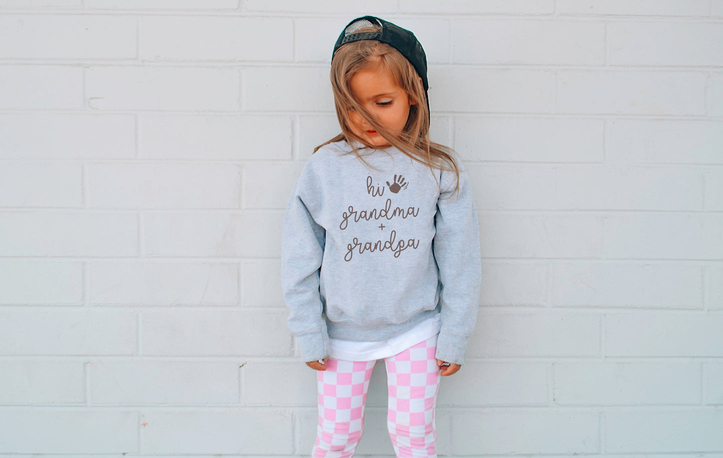 Hi Grandma and Grandpa Grandchild Sweatshirt, Toddler Hoodies, Birthday Gift, Unique Gift, Grandparents Gift, Mother's Day, Father's Day