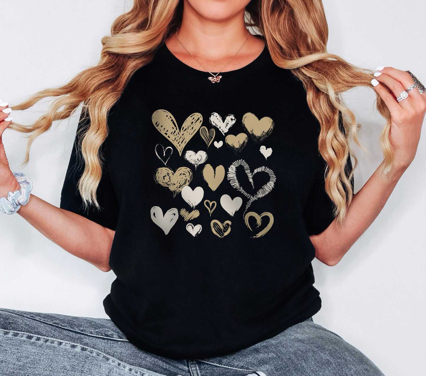 Valentine's Day Hearts Shirt, Gift for Her, Gift for Mama, Mother's Day Gift, Birthday Gift, Gift for Mom, Unique Gift, Floral Hearts