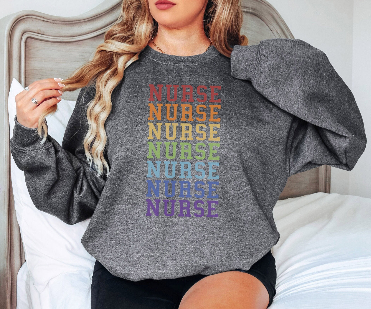 Nurse Sweatshirt, Nurse Birthday Gifts, Rainbow Nurse Gift, Healthcare Hero, Gift for Her, Gift for Him, Mother's Day Gift, Gift for Bff