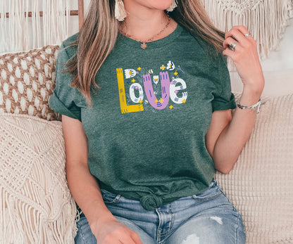 Love with Flowers Shirt, Valentine's Day Gift, Birthday Gift, Gift for Her, Gift for Mama, Gift for Valentine, Valentine's Day Lover