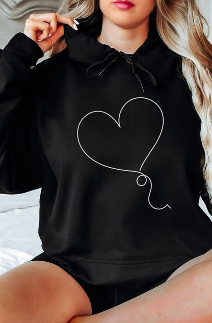 Heart Balloon Valentine's Day Sweatshirt, Gift for Her, Birthday Gift, Valentine's Day Gifts, Gift for Girlfriend, Minimalist Heart Design