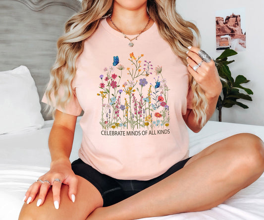 Celebrate Minds of All Kinds Shirt, Teacher Gift, Special Education, Autism Awareness, Autism Acceptance Gift, SPED Teacher Gift, Kids Shirt