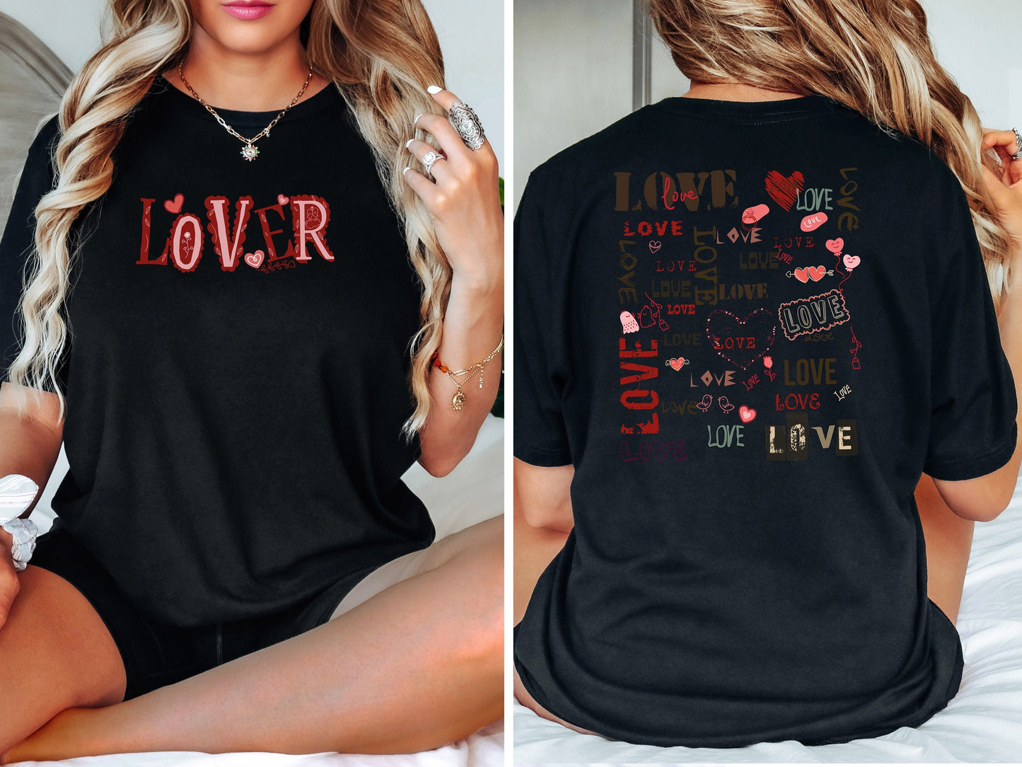 Lover Valentine's Day Gift, Love Text Graphic Shirt, Birthday Gift, Mother's Day, Gift for Her, Gift for Girlfriend, Birthday Gift