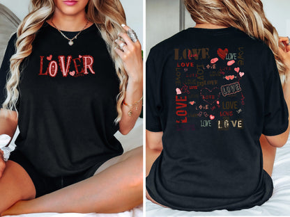 Lover Valentine's Day Gift, Love Text Graphic Shirt, Birthday Gift, Mother's Day, Gift for Her, Gift for Girlfriend, Birthday Gift