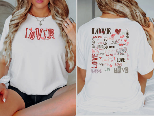 Lover Valentine's Day Gift, Love Text Graphic Shirt, Birthday Gift, Mother's Day, Gift for Her, Gift for Girlfriend, Birthday Gift