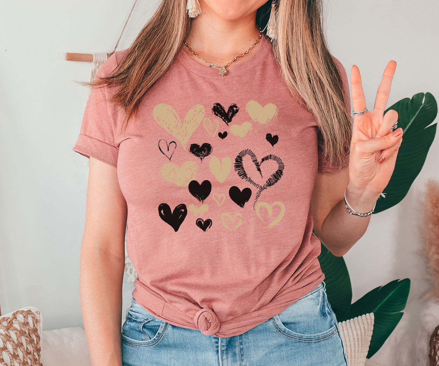 Valentine's Day Hearts Shirt, Gift for Her, Gift for Mama, Mother's Day Gift, Birthday Gift, Gift for Mom, Unique Gift, Floral Hearts
