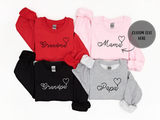 Custom Text Family Matching Sweatshirt, Birthday Hoodie Gift, Mother's Day Gift, Father's Day Gift, Gift for Grandparents, Gift for Her
