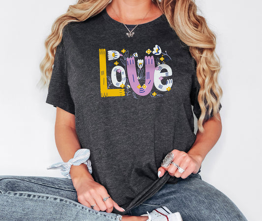 Love with Flowers Shirt, Valentine's Day Gift, Birthday Gift, Gift for Her, Gift for Mama, Gift for Valentine, Valentine's Day Lover